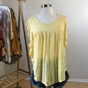 Deletta Anthropologie • Ina Flutter Linen Top